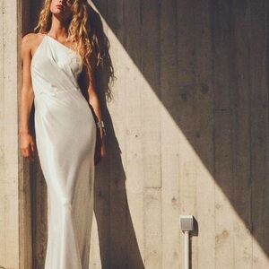 Zara Asymmetric Foil Dress